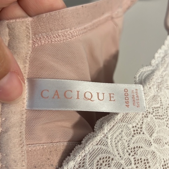 Cacique Lightly Lined Full Coverage Bra Sz 46DDD Underwire pink Floral Print 🟨 - Picture 3 of 5